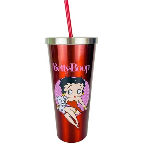 Betty Boop 24 oz. Stainless Steel Cup with Straw
