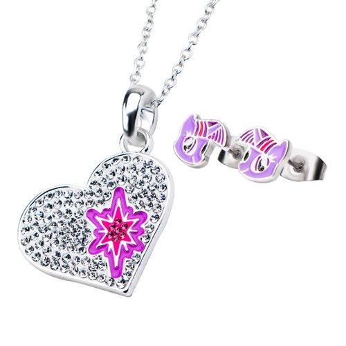 My Little Pony Twilight Sparkle Heart Necklace Earring Set