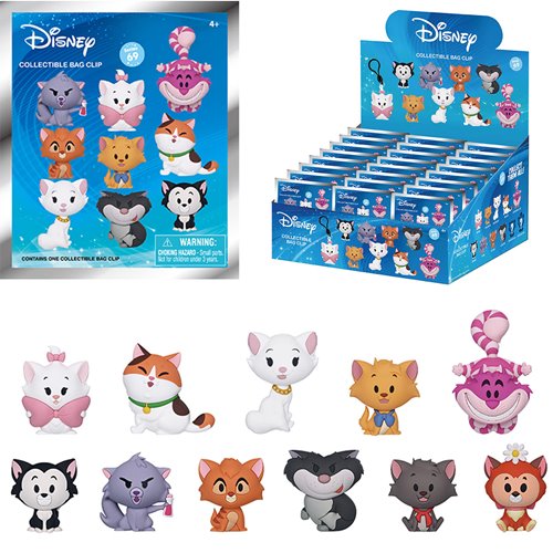 Disney Cats Series 69 3D Foam Bag Clip Display Case of 24
