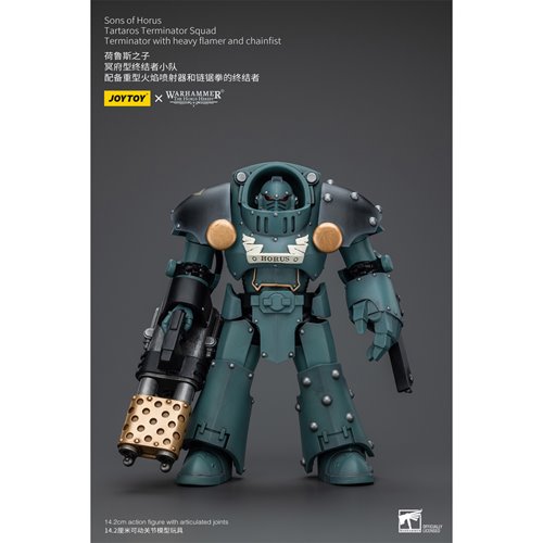 Joy Toy Warhammer 40,000 Sons of Horus Tartaros Squad Terminator with Heavy Flamer and Chainfist 1:1