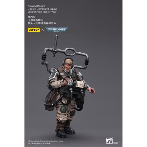 Joy Toy Warhammer 40,000 Astra Militarium Cadian Command Squad Veteran with Master Vox 1:18 Scale Ac