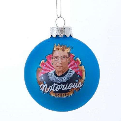 Ruth Bader Ginsburg Decal 3 1/7-Inch Glass Ball Ornament