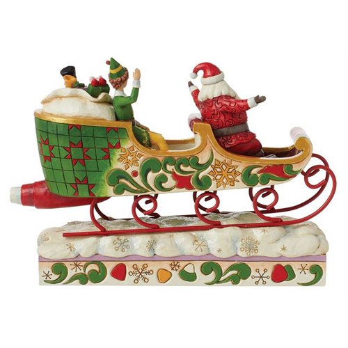Elf Buddy with Santa in Sleigh by Jim Shore Statue
