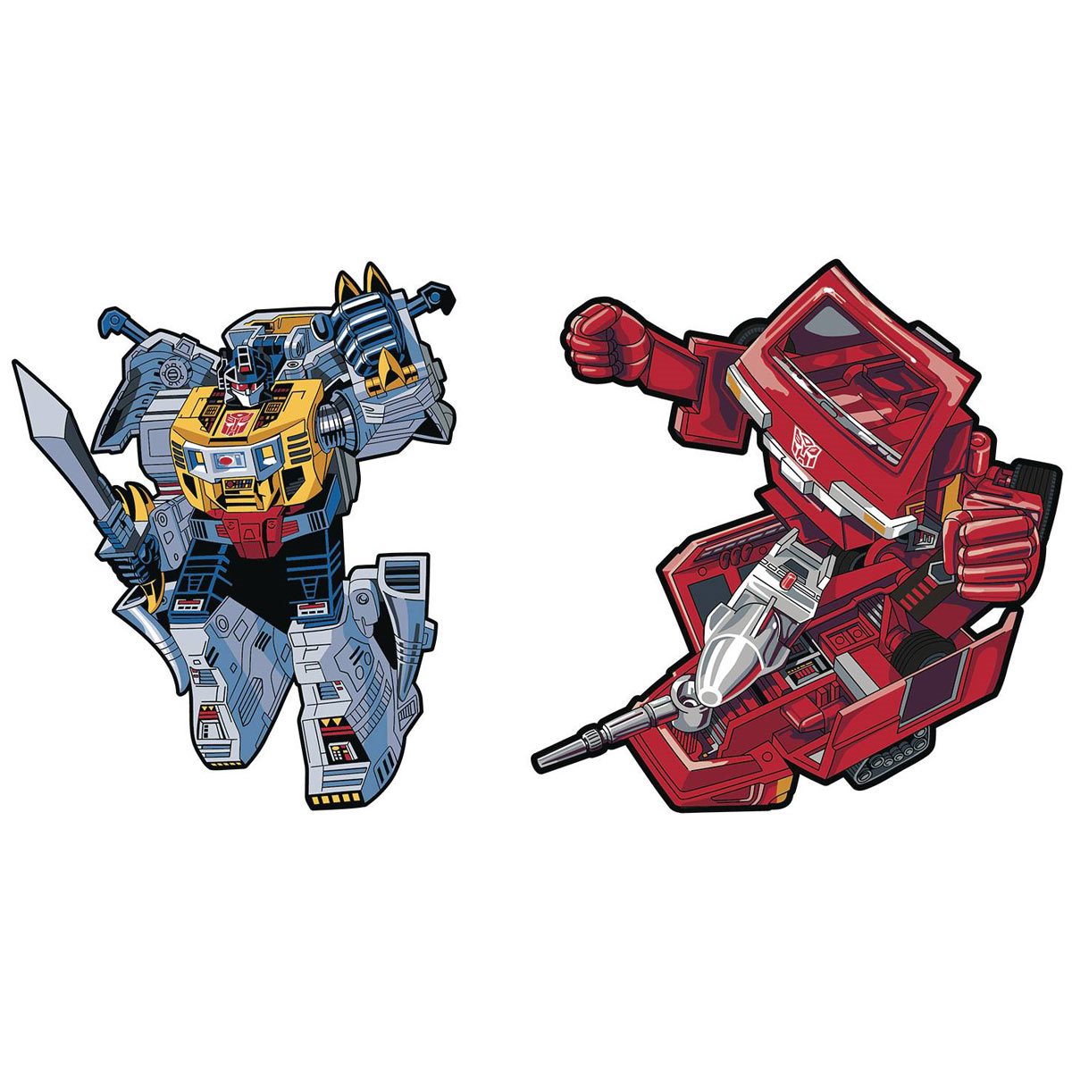 Transformers Autobots Hot Rod And Grimlock 2 Pack Enamel Pin Set
