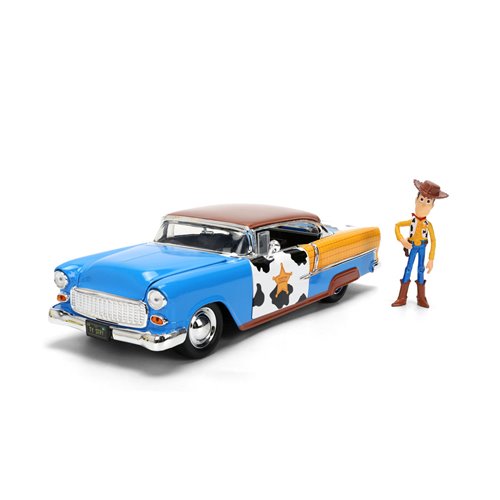 Hollywood Rides Toy Story 1955 Chevrolet Bel Air 1:24 Scale Die-Cast Metal Vehicle with Woody Figure