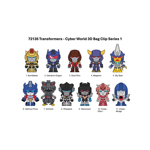 Transformers: Cyberworld 3D Foam Bag Clip Random 6-Pack