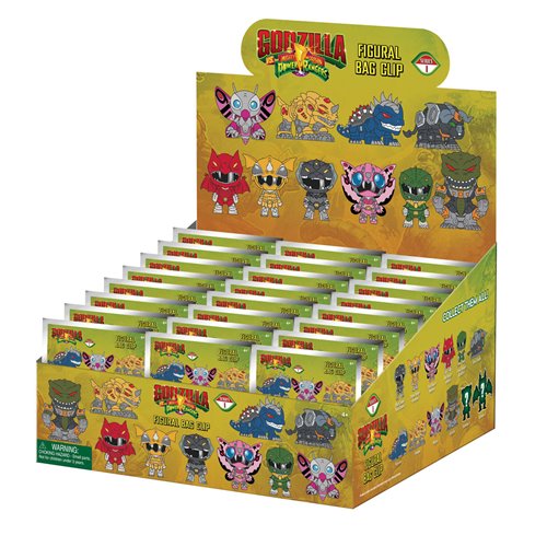 Godzilla vs. Mighty Morphin Power Rangers 3D Foam Bag Clip Display Case of 24