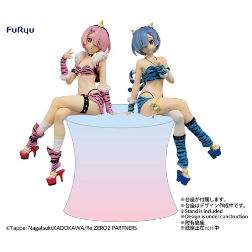 Re:Zero Starting Life in Another World Rem and Ram Demon Costume Ver. Noodle Stopper Statue Set of 2
