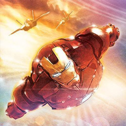 Iron Man Direct Flight by Adam Schickling Canvas Art Print
