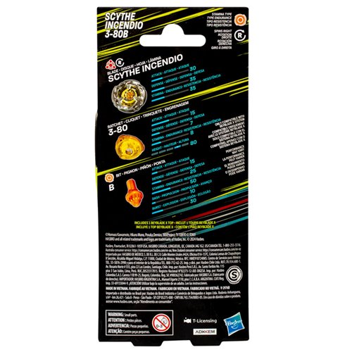 Beyblade X Scythe Incendio 3-80B Booster Pack Set