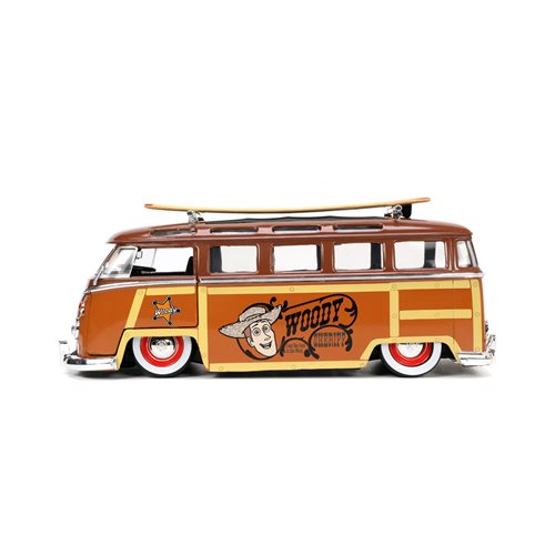 Toy Story Volkswagen Surf Bus 1:24 Scale Die-Cast Metal Vehicle with Woody Figure