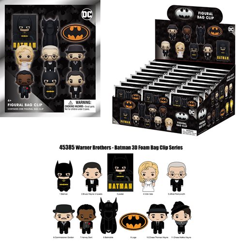 Batman 85th Anniversary 3D Foam Bag Clip Random 6-Pack