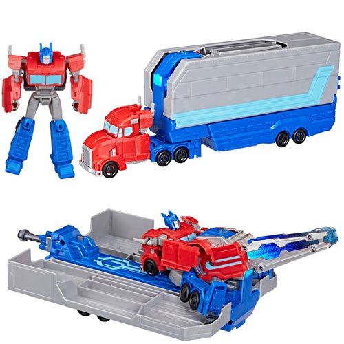 Transformers EarthSpark Optimus Prime Battle Trailer Playset