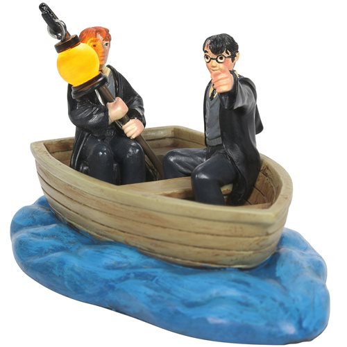 Harry Potter Village First-Years Harry and Ron on Boat Statue