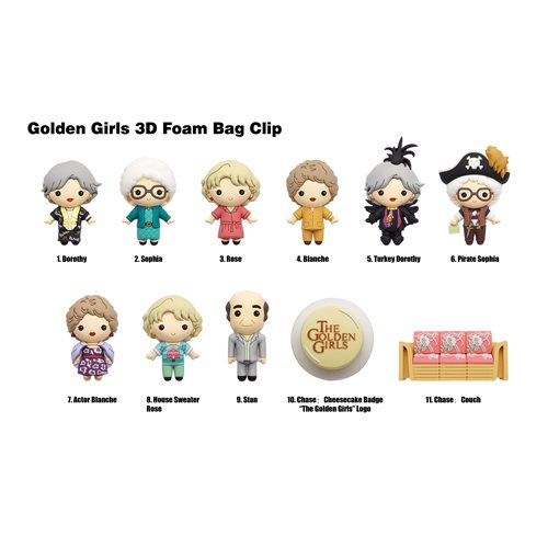 Golden Girls Figural Bag Clip Display Case