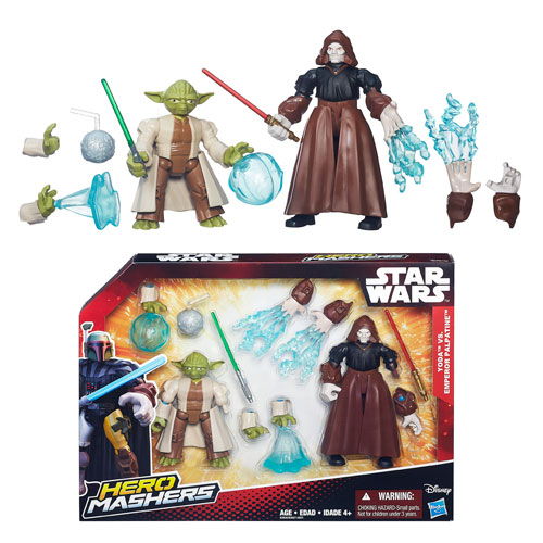 Star Wars Hero Mashers Yoda VS Emperor Palpatine 2015 Hasbro NEW FREE SHIPPING 