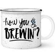 Friends How You Brewin'? 20 oz. Ceramic Camper Mug