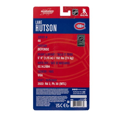 NHL McFarlanes SportsPicks Montreal Canadiens Lane Hutson 6-Inch Scale Articulated Action Figure