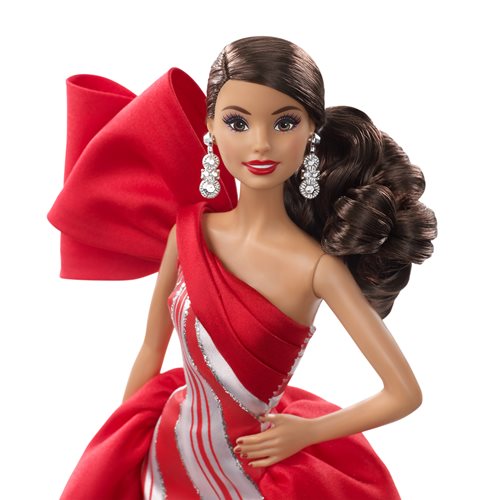 noedels Bloesem Belastingbetaler Barbie Holiday 2019 Brunette Side Ponytail Doll, Not Mint