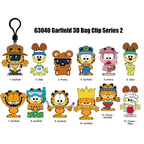 Garfield Series 2 3D Foam Bag Clip Random 6-Pack