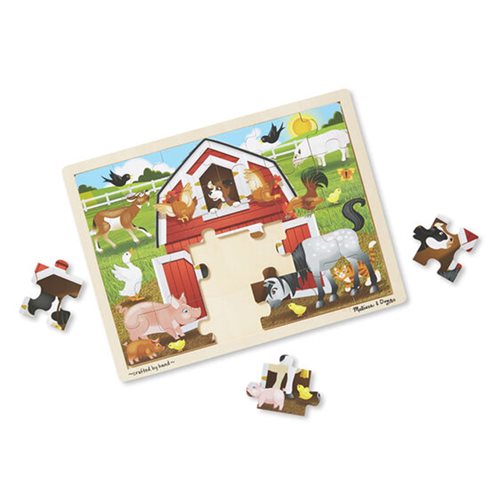 Melissa & Doug Barnyard Buddies Wooden Jigsaw Puzzle - 24 Pieces