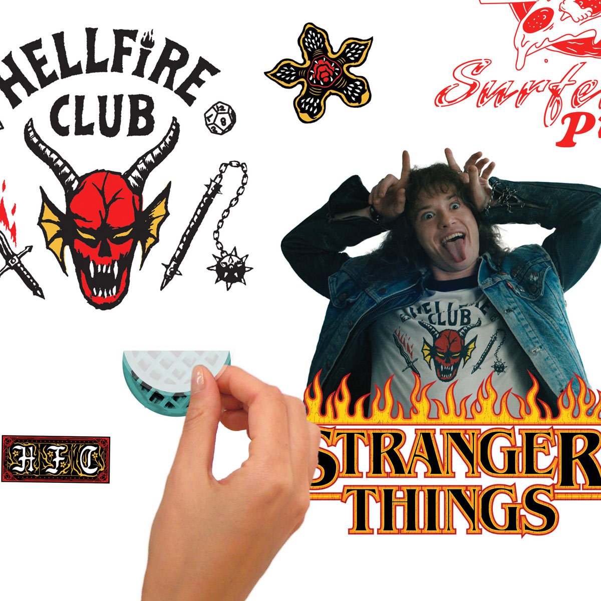 Stranger Things Hellfire Club Red Peel and Stick Wallpaper