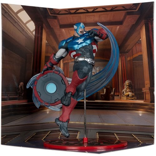 Marvel Rivals Wave 1 Captain America 1:10 Scale Posed Figure with Scene