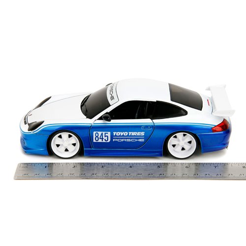 Hyper-Spec Porsche 911 GT3 RS 996 Candy Blue and White 1:24 Scale Die-Cast Metal Vehicle