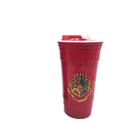 Harry Potter Hogwarts Crest Color 32oz Plastic Tumbler with Lid and Straw