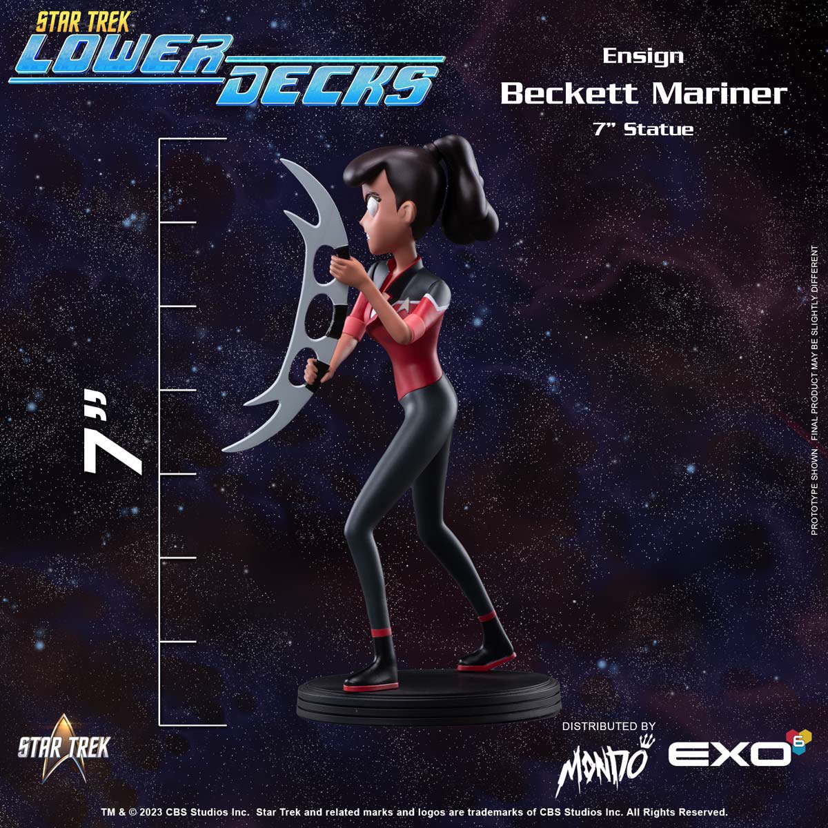 Star Trek: Lower Decks Chibi In Motion Figure Set – 7 Clip-On Danglers, Includes Rare Badgey!