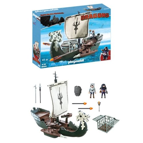 playmobil boat with cage