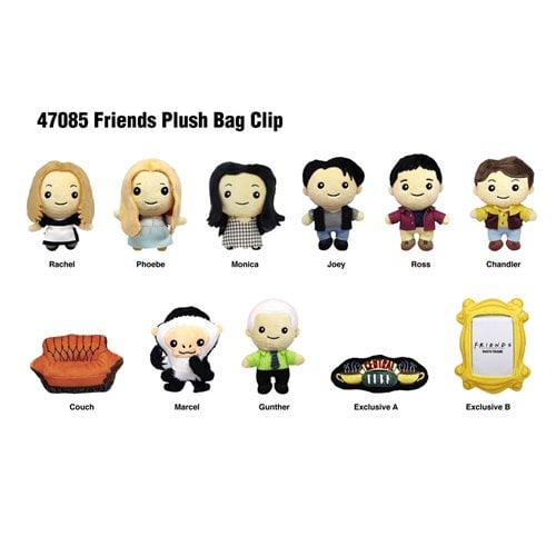 Friends Plush Bag Clip Display Case