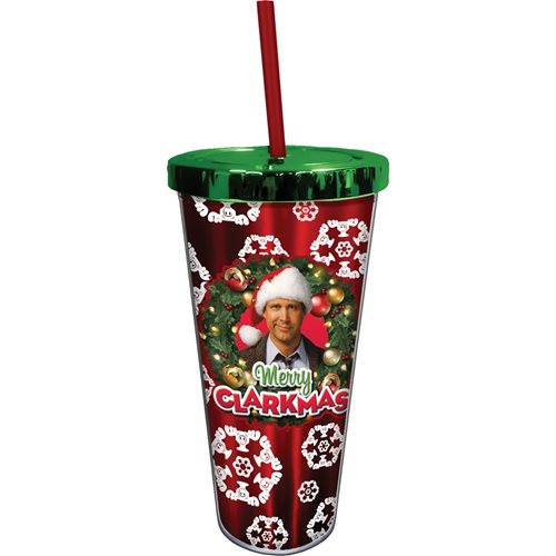 Christmas Vacation Merry Clarkmas 20 oz. Foil Cup with Straw