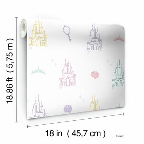 Disney Princesses Castle White Peel and Stick Wallpaper
