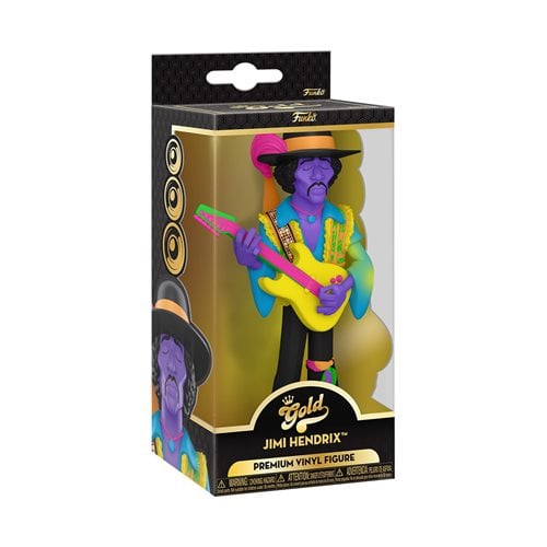 Jimi Hendrix Blacklight 5-Inch Vinyl Gold Figure