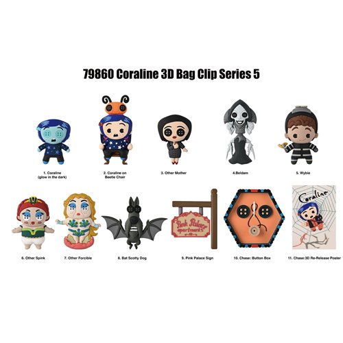 Coraline Series 5 3D Foam Bag Clip Display Case of 24