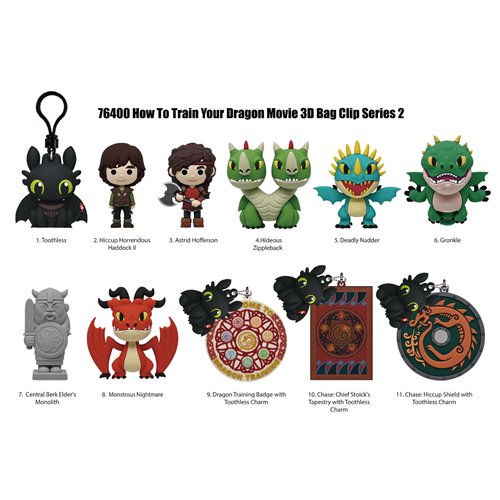 How to Train Your Dragon Series 2 3D Foam Bag Clip Display Case of 24