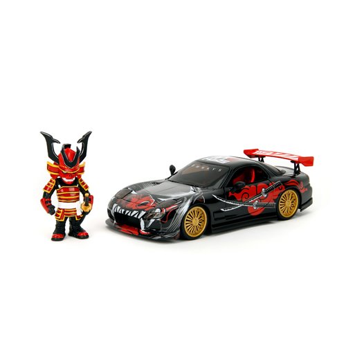 Hollywood Rides Lab Monkeys 1993 Mazda RX7 1:24 Scale Die-Cast Metal Vehicle with Saru Figure