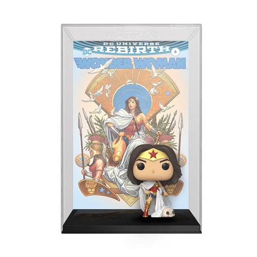 Wonder Woman 80th Rebirth on Throne Pop! Comic Cover with Figure