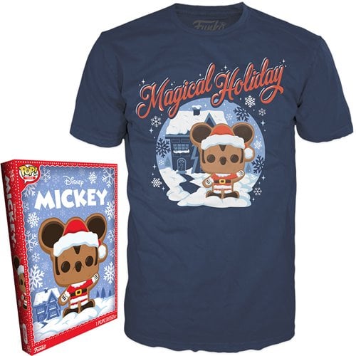 Disney Holiday Santa Mickey Adult Boxed Funko Pop! T-Shirt