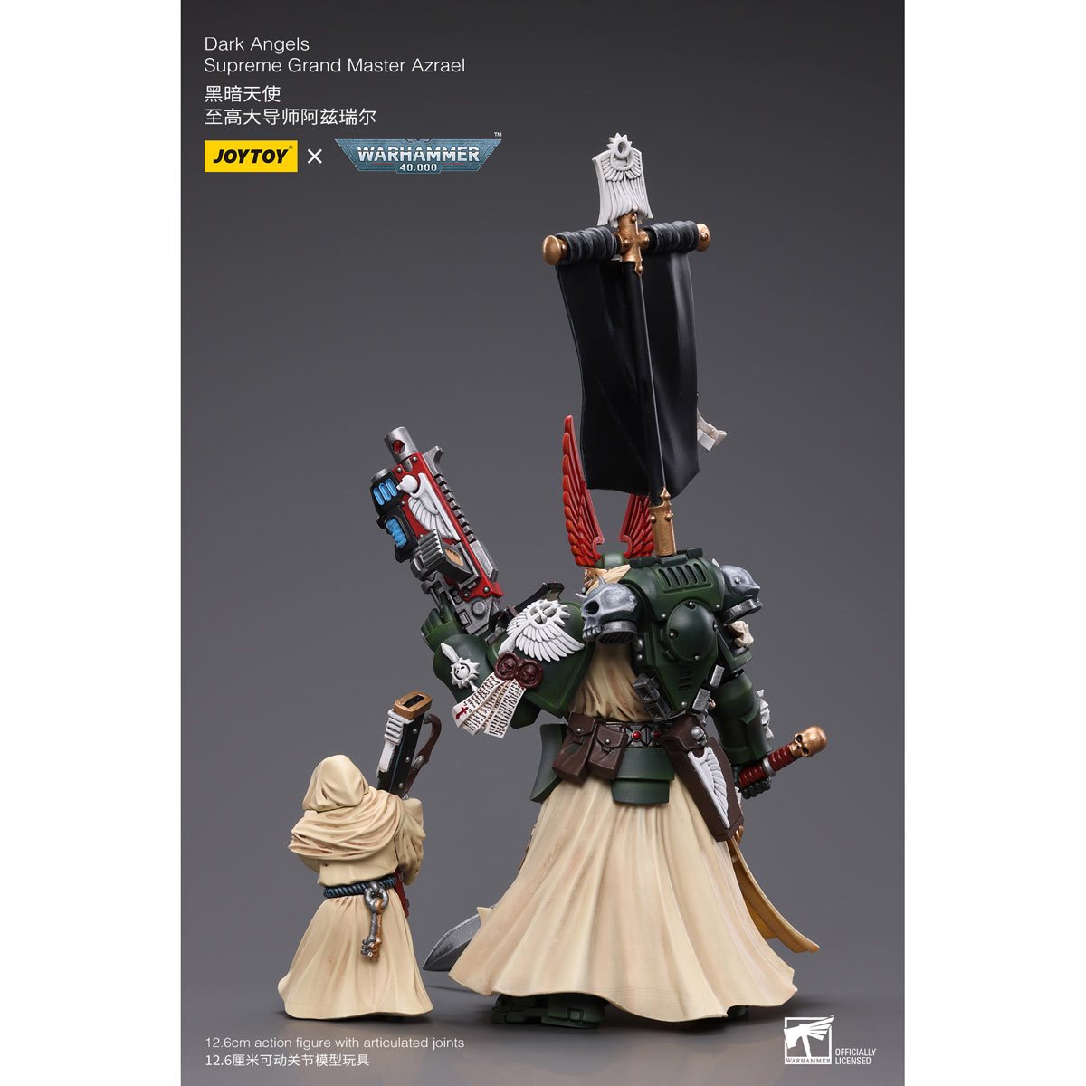 Joytoy Warhammer 40K Dark Angels Azrael – Action Figure 1/18 In Resina E PVC – Modello Da Collezione 12,7 Cm