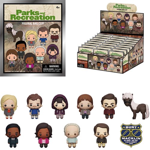 Parks and Recreation 3D Foam Bag Clip Random 6-Pack