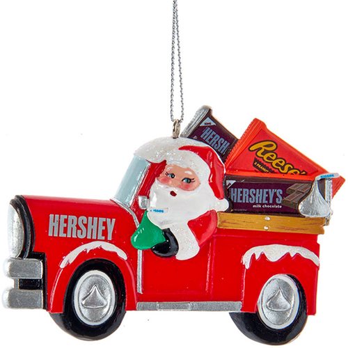 Hershey's Santa Claus Pick-Up Truck 2 1/2-Inch Resin Ornament