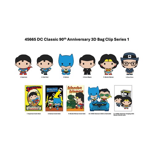 DC Classic 90th Anniversary 3D Foam Bag Clip Display Case of 24