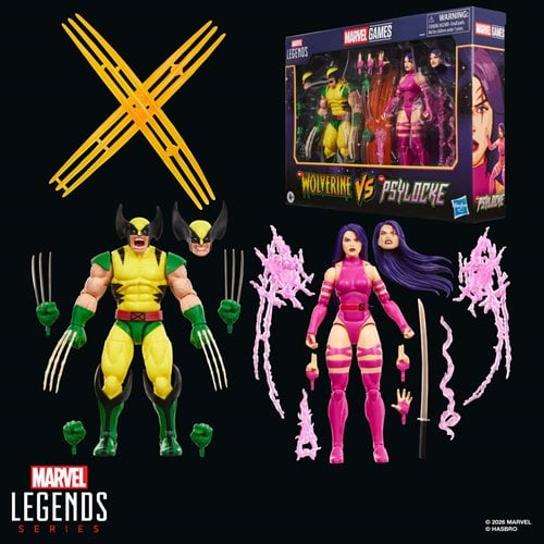 X-Men Marvel Legends Series Wolverine vs Psylocke 6-Inch Action Figures
