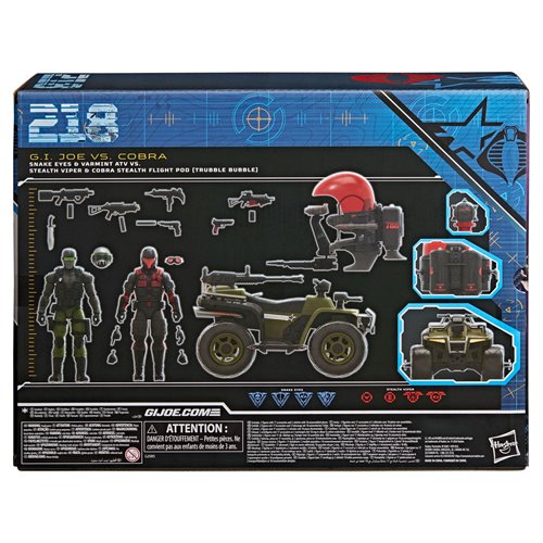G.I. Joe Classified Series Snake Eyes & Varmint ATV vs. Stealth Viper & Cobra Stealth Flight Pod (Tr