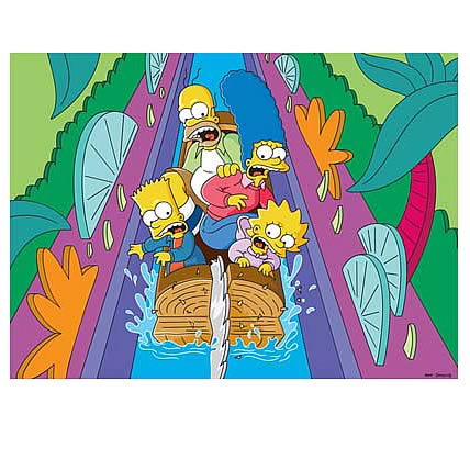 Simpsons Itchy & Scratchy Land "Logride" Unframed Giclee