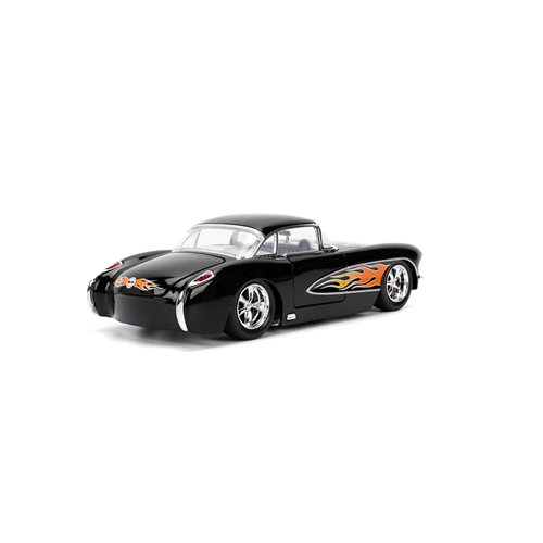 Bigtime Muscle 1957 Black Chevrolet Corvette 1:24 Scale Die-Cast Metal Vehicle