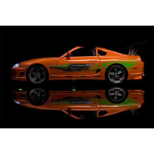 Fast and Furious Toyota Supra Light-Up 1:18 Scale Die-Cast Metal Vehicle with Brian Figure