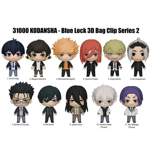 Blue Lock Series 2 3D Foam Bag Clip Random 6-Pack